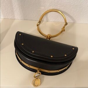 Chloe Calfskin Small Nile Bracelet Minaudiere Bag Black